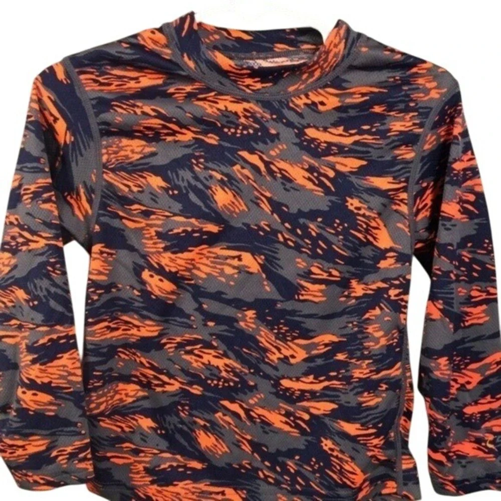 Champion C9 Kids Boys XS Thermal Sleepwear‎ Set Orange Black Long Sleeve